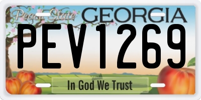 GA license plate PEV1269