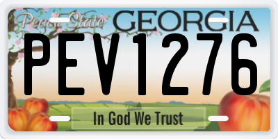 GA license plate PEV1276