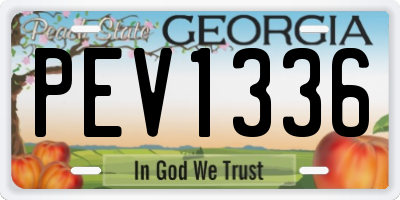 GA license plate PEV1336