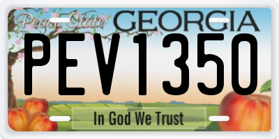 GA license plate PEV1350