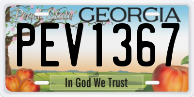 GA license plate PEV1367