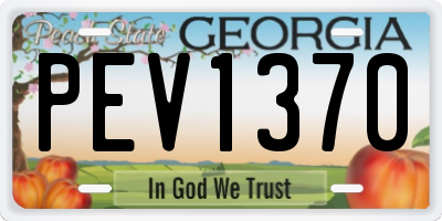 GA license plate PEV1370