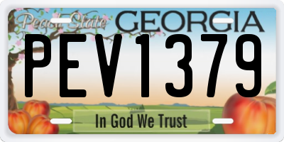 GA license plate PEV1379
