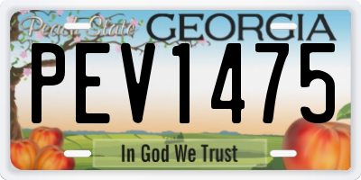 GA license plate PEV1475