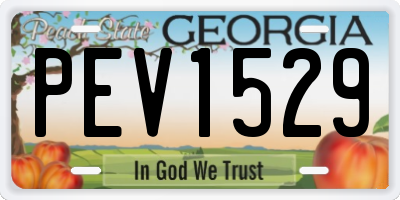 GA license plate PEV1529