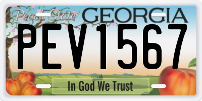 GA license plate PEV1567