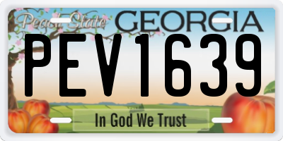 GA license plate PEV1639