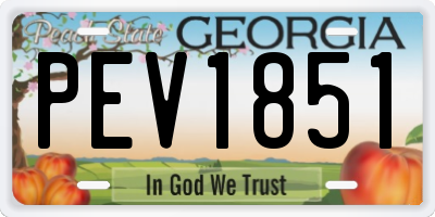 GA license plate PEV1851