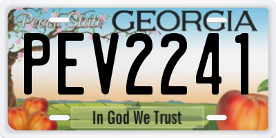 GA license plate PEV2241