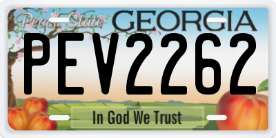 GA license plate PEV2262