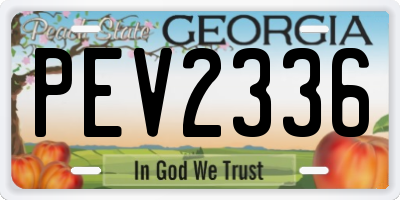 GA license plate PEV2336