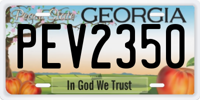 GA license plate PEV2350