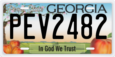 GA license plate PEV2482
