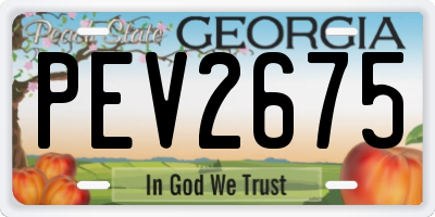 GA license plate PEV2675