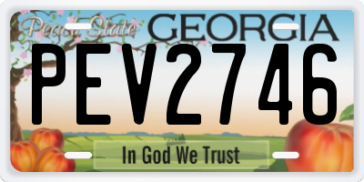 GA license plate PEV2746