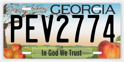 GA license plate PEV2774