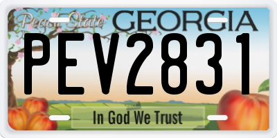 GA license plate PEV2831
