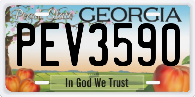 GA license plate PEV3590