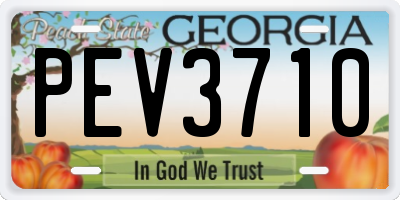 GA license plate PEV3710