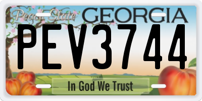 GA license plate PEV3744