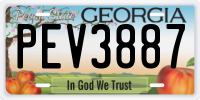 GA license plate PEV3887