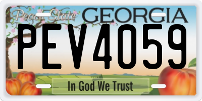GA license plate PEV4059