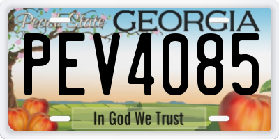 GA license plate PEV4085