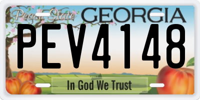 GA license plate PEV4148
