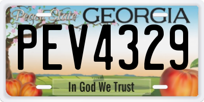 GA license plate PEV4329