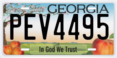 GA license plate PEV4495