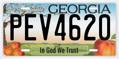 GA license plate PEV4620