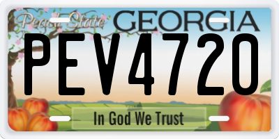 GA license plate PEV4720