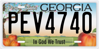 GA license plate PEV4740