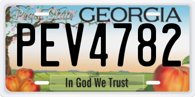 GA license plate PEV4782