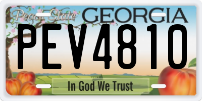 GA license plate PEV4810