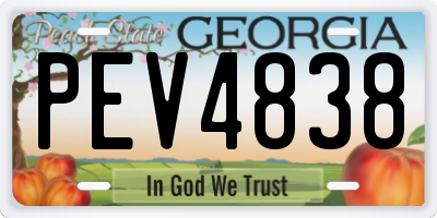 GA license plate PEV4838