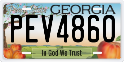 GA license plate PEV4860