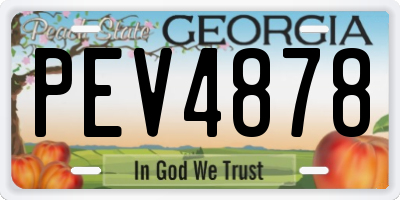 GA license plate PEV4878