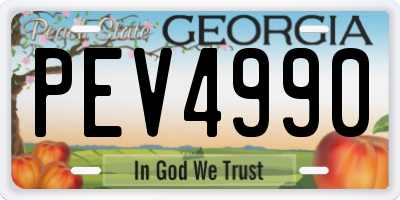 GA license plate PEV4990