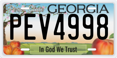 GA license plate PEV4998