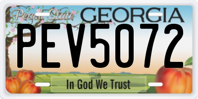 GA license plate PEV5072
