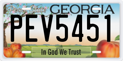 GA license plate PEV5451