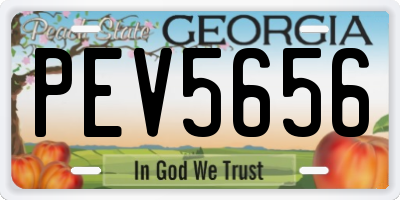 GA license plate PEV5656