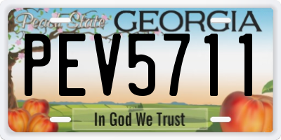 GA license plate PEV5711