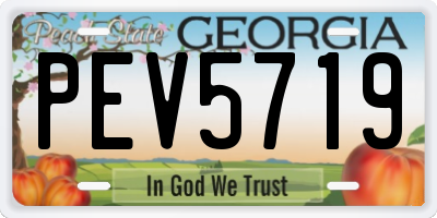 GA license plate PEV5719