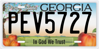 GA license plate PEV5727