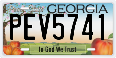 GA license plate PEV5741