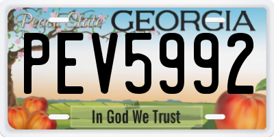 GA license plate PEV5992
