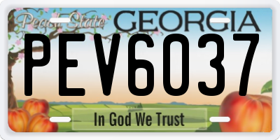 GA license plate PEV6037