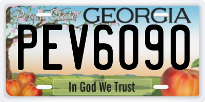 GA license plate PEV6090